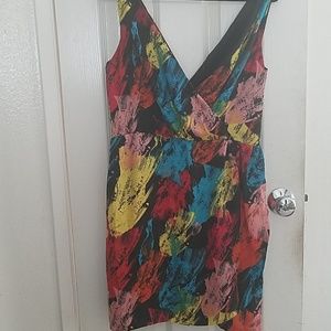 Multi colored wrap dress